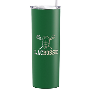 Lacrosse Mask and Sticks Laser Engraved on Stainless Steel Lacrosse Tumbler