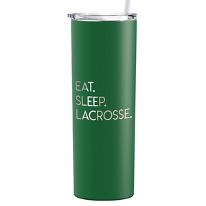 Eat Sleep Lacrosse Laser Engraved on Stainless Steel Lacrosse Tumbler