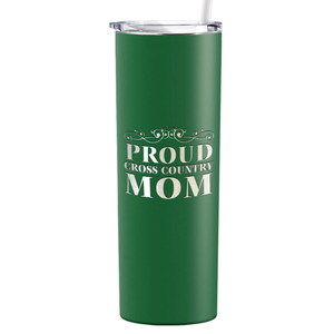 Proud Cross Country Mom Laser Engraved on Stainless Steel Cross Country Tumbler