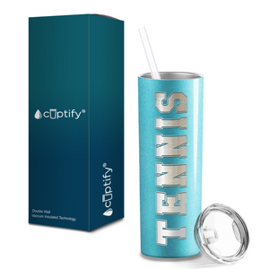 Tennis Laser Engraved on Stainless Steel Tennis Tumbler