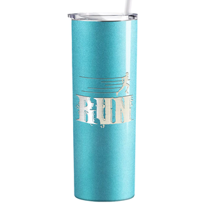 Run Laser Engraved on Stainless Steel Cross Country Tumbler