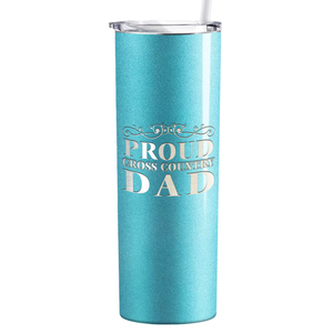 Proud Cross Country Dad Laser Engraved on Stainless Steel Cross Country Tumbler