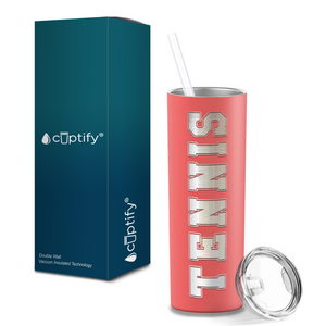 Tennis Laser Engraved on Stainless Steel Tennis Tumbler