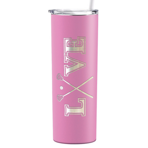 Lacrosse Love Laser Engraved on Stainless Steel Lacrosse Tumbler