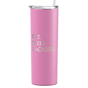 Eat Sleep Lacrosse Laser Engraved on Stainless Steel Lacrosse Tumbler