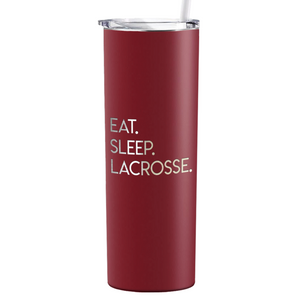 Eat Sleep Lacrosse Laser Engraved on Stainless Steel Lacrosse Tumbler