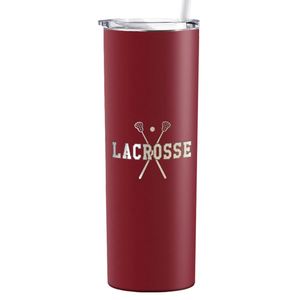 Lacrosse Sticks Laser Engraved on Stainless Steel Lacrosse Tumbler
