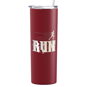 Run Laser Engraved on Stainless Steel Cross Country Tumbler