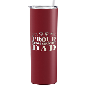 Proud Cross Country Dad Laser Engraved on Stainless Steel Cross Country Tumbler