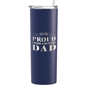 Proud Cross Country Dad Laser Engraved on Stainless Steel Cross Country Tumbler