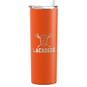 Lacrosse Mask and Sticks Laser Engraved on Stainless Steel Lacrosse Tumbler