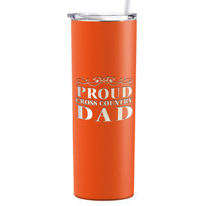 Proud Cross Country Dad Laser Engraved on Stainless Steel Cross Country Tumbler