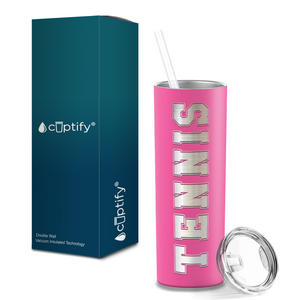 Tennis Laser Engraved on Stainless Steel Tennis Tumbler