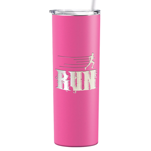 Run Laser Engraved on Stainless Steel Cross Country Tumbler