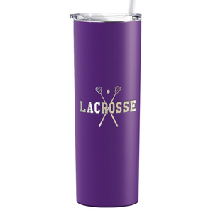 Lacrosse Sticks Laser Engraved on Stainless Steel Lacrosse Tumbler
