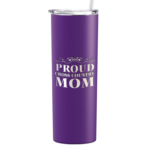 Proud Cross Country Mom Laser Engraved on Stainless Steel Cross Country Tumbler
