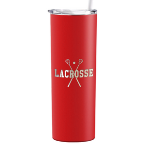 Lacrosse Sticks Laser Engraved on Stainless Steel Lacrosse Tumbler
