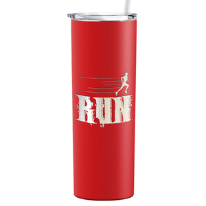 Run Laser Engraved on Stainless Steel Cross Country Tumbler