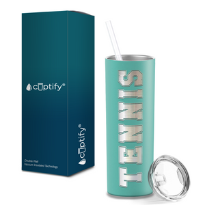 Tennis Laser Engraved on Stainless Steel Tennis Tumbler