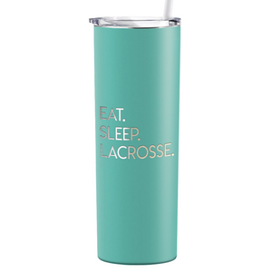 Eat Sleep Lacrosse Laser Engraved on Stainless Steel Lacrosse Tumbler