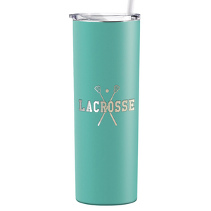 Lacrosse Sticks Laser Engraved on Stainless Steel Lacrosse Tumbler