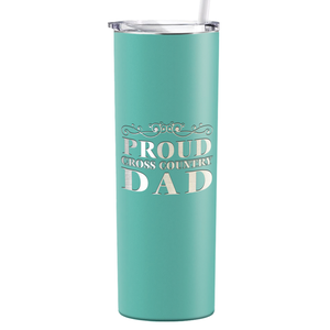 Proud Cross Country Dad Laser Engraved on Stainless Steel Cross Country Tumbler