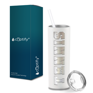 Tennis Laser Engraved on Stainless Steel Tennis Tumbler