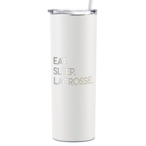 Eat Sleep Lacrosse Laser Engraved on Stainless Steel Lacrosse Tumbler