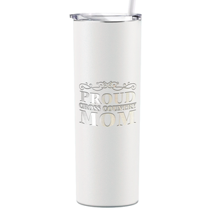 Proud Cross Country Mom Laser Engraved on Stainless Steel Cross Country Tumbler