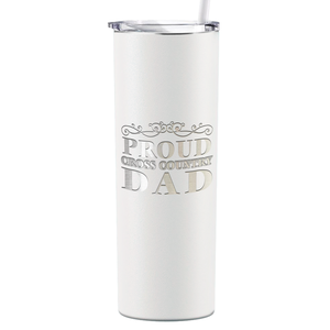 Proud Cross Country Dad Laser Engraved on Stainless Steel Cross Country Tumbler