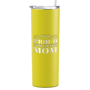 Proud Cross Country Mom Laser Engraved on Stainless Steel Cross Country Tumbler