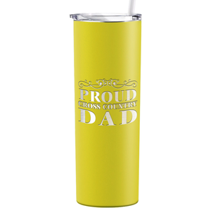 Proud Cross Country Dad Laser Engraved on Stainless Steel Cross Country Tumbler