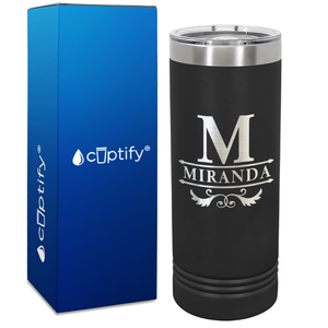 Personalized Initial Style Engraved on 22oz Skinny Tumbler