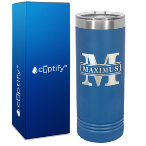 Personalized Vintage Block Engraved on 22oz Skinny Tumbler