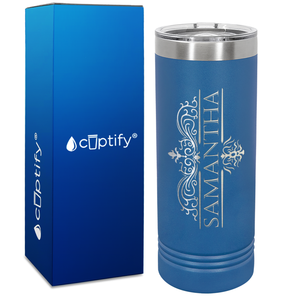Personalized Vestige Design Engraved on 22oz Skinny Tumbler