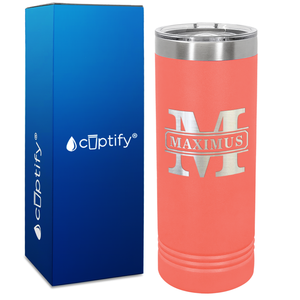 Personalized Vintage Block Engraved on 22oz Skinny Tumbler