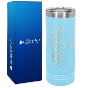 Personalized Vestige Design Engraved on 22oz Skinny Tumbler