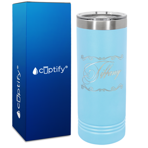 Personalized Scroll Script Engraved on 22oz Skinny Tumbler