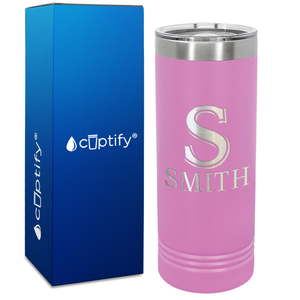 Personalized Monogram Initial and Name Engraved on 22oz Skinny Tumbler