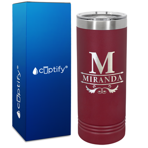Personalized Initial Style Engraved on 22oz Skinny Tumbler