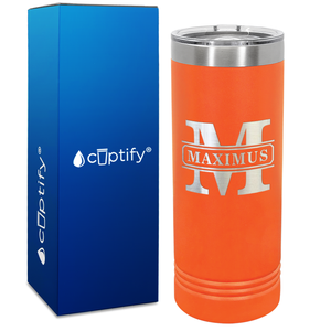 Personalized Vintage Block Engraved on 22oz Skinny Tumbler