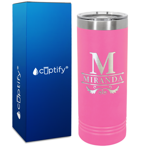 Personalized Initial Style Engraved on 22oz Skinny Tumbler