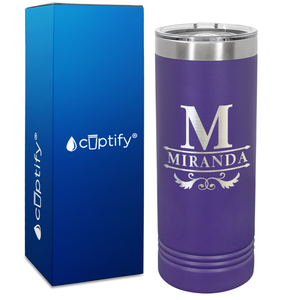 Personalized Initial Style Engraved on 22oz Skinny Tumbler