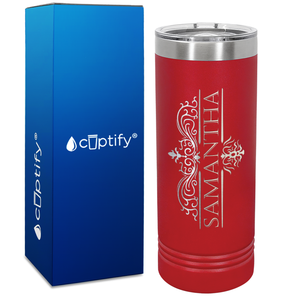 Personalized Vestige Design Engraved on 22oz Skinny Tumbler