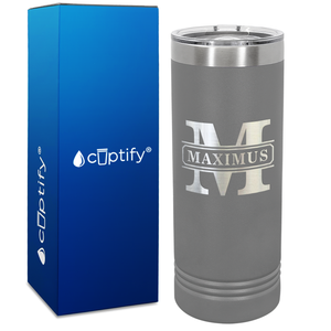 Personalized Vintage Block Engraved on 22oz Skinny Tumbler