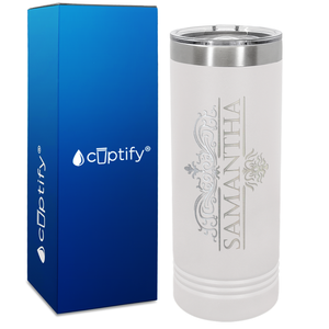 Personalized Vestige Design Engraved on 22oz Skinny Tumbler