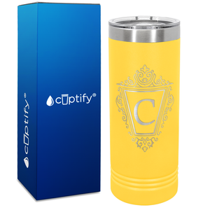 Personalized Classic Crest Engraved on 22oz Skinny Tumbler