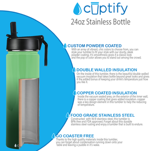 24oz Everglades Ombre Wide Mouth Water Bottle With Straw Lid