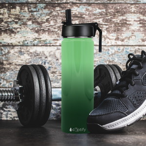 24oz Everglades Ombre Wide Mouth Water Bottle With Straw Lid