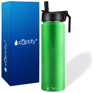 Green Glitter 24oz Wide Mouth Water Bottle